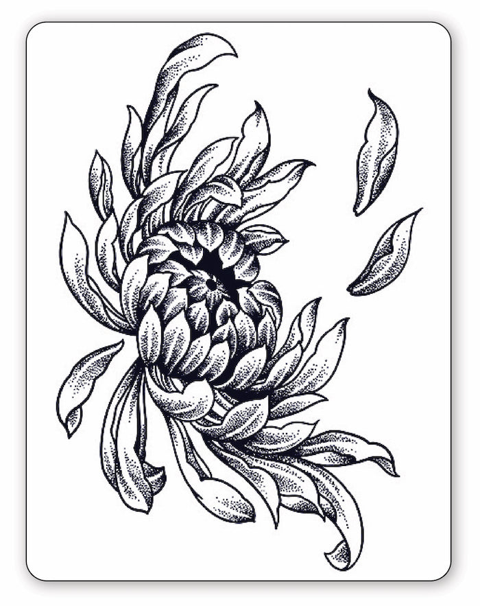 (Half Sleeve) Japanese Chrysanthemum - Semi-Permanent Tattoo