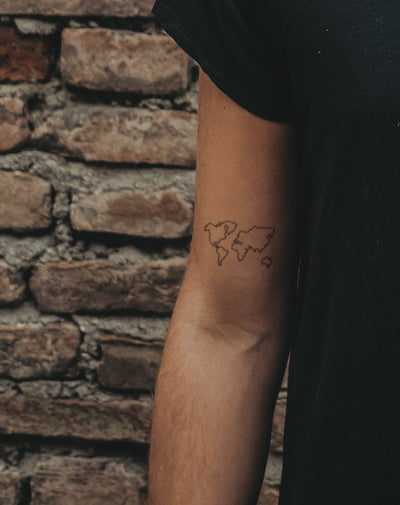 World Map - Semi-Permanent Tattoo