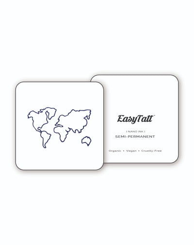 World Map - Semi-Permanent Tattoo